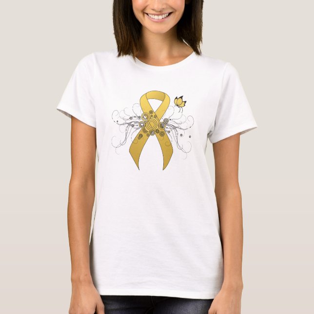 Camiseta Cinta de reconocimiento de oro con mariposa (Anverso)