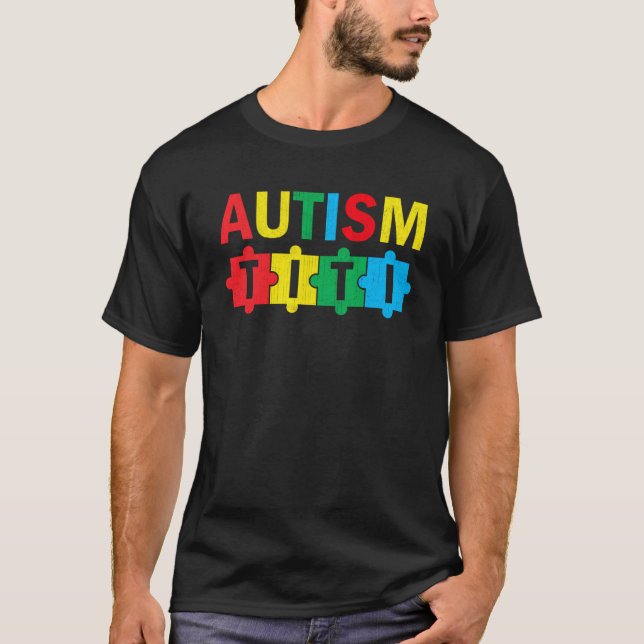 Camiseta Cinta de rompecabezas de concientización sobre el  (Anverso)