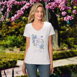Camiseta Cinta de Rosa Azul 70 Cumpleaños