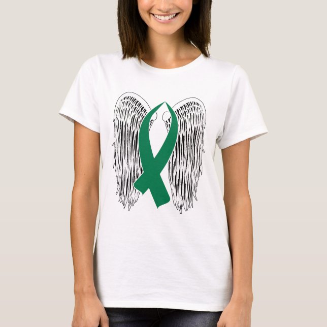 Camiseta Cinta de sensibilización alada (verde) (Anverso)