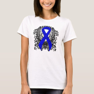 Camiseta Cinta de sensibilización azul con alas