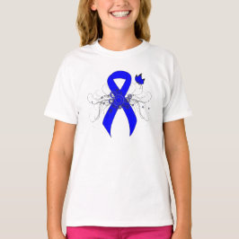 Camiseta Cinta de sensibilización azul con mariposa