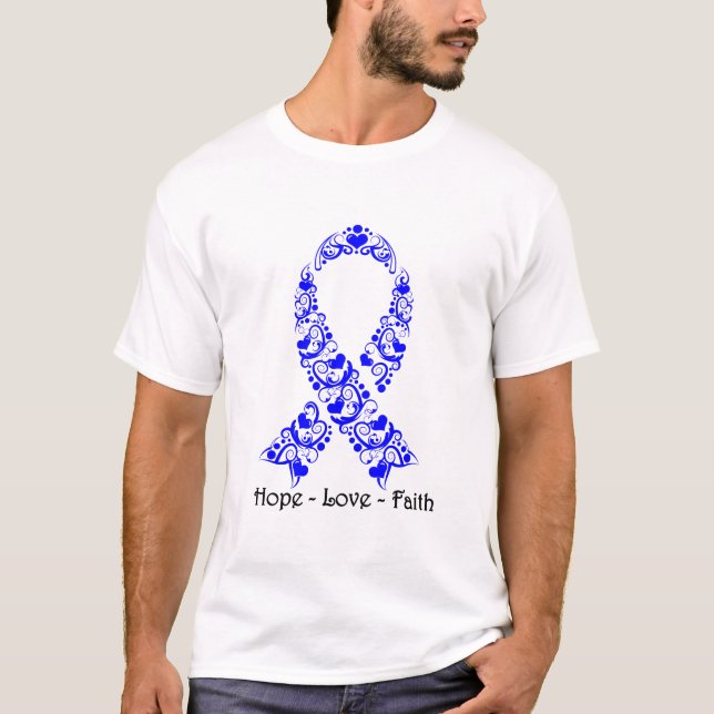 Camiseta Cinta de sensibilización azul Hope (Anverso)