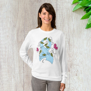Camiseta Cinta de sensibilización azul para mujeres de mang