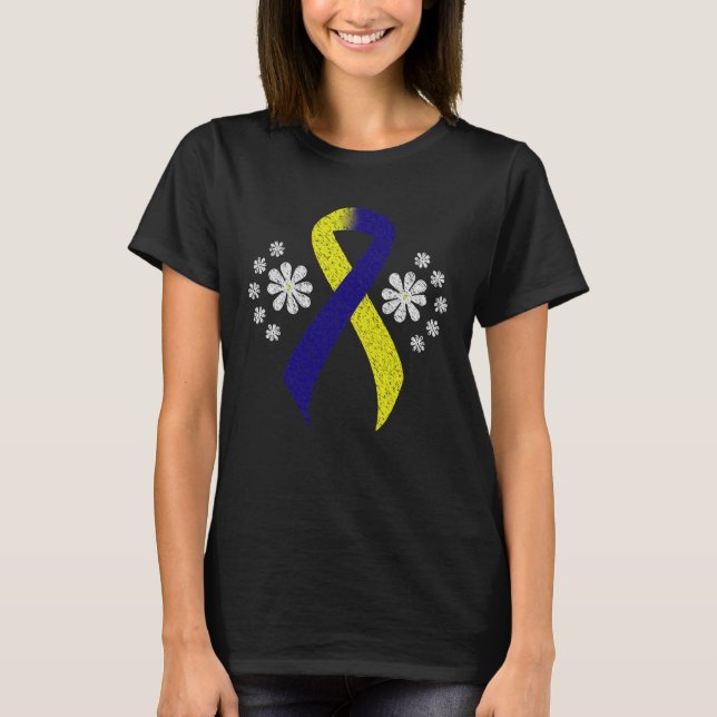 Camiseta Cinta de sensibilización azul y amarilla del table (Anverso)