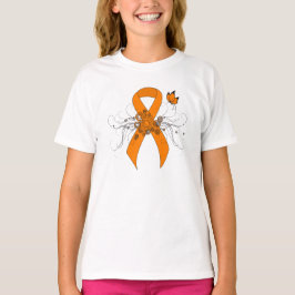 Camiseta Cinta de sensibilización del naranja con mariposa
