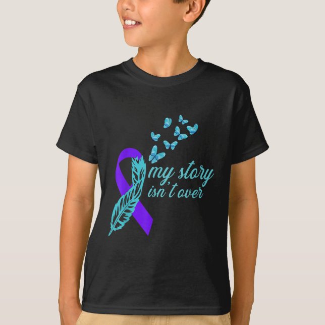 Camiseta Cinta de sensibilización - mariposas - prevención  (Anverso)