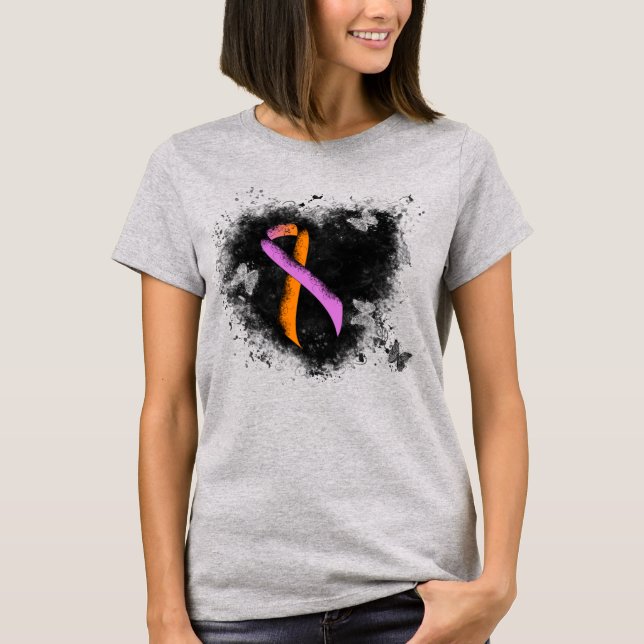 Camiseta Cinta de sensibilización para niños y Naranjas Gru (Anverso)