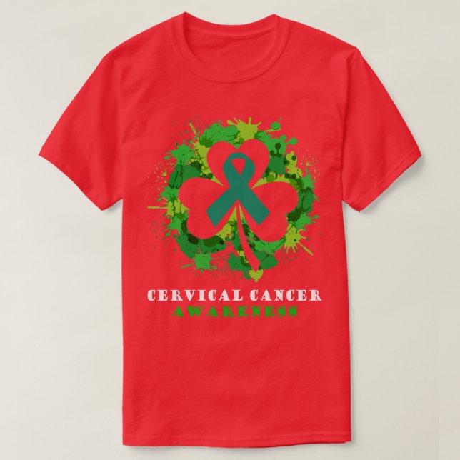 Camiseta Cinta de sensibilización sobre el cáncer cervical  (Diseño del anverso)