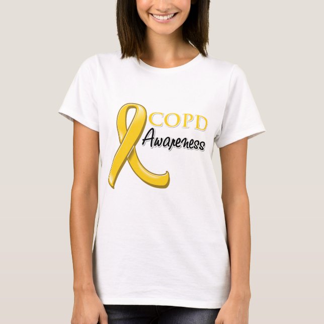 Camiseta Cinta de sensibilización sobre la EPOC (cinta dora (Anverso)