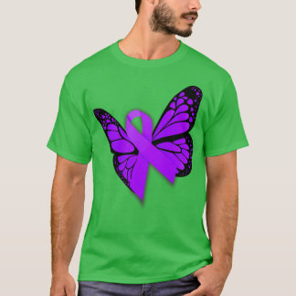 Camiseta Cinta de sensibilización sobre la mariposa púrpura