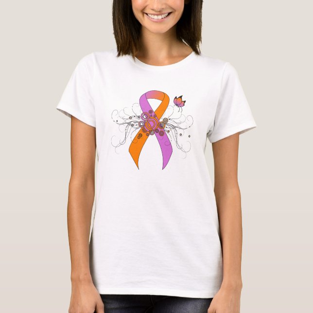 Camiseta Cinta de sensibilización sobre la orquídea y la Na (Anverso)