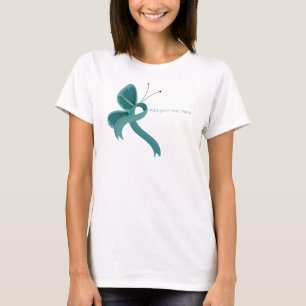 Camiseta Cinta de sensibilización verde azulada mariposa ca