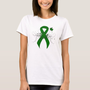 Camiseta Cinta de sensibilización verde con mariposa