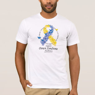 Camiseta Cinta de Síndrome de Down de mariposas
