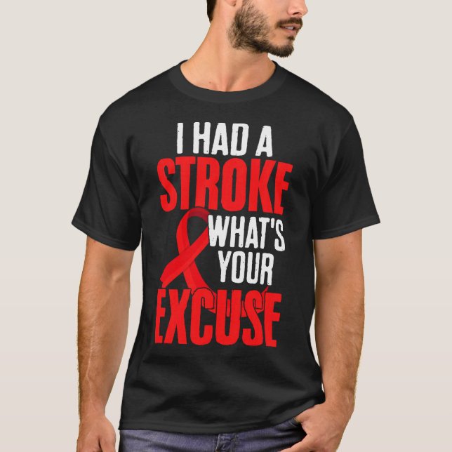 Camiseta Cinta de sobreviviente de Stroke divertida que me  (Anverso)