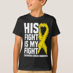 Camiseta Cinta de Su Lucha Es Mi Lucha Cáncer Infantil Conc