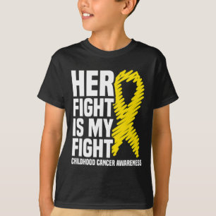 Camiseta Cinta de Su Lucha Es Mi Lucha Cáncer Infantil Conc