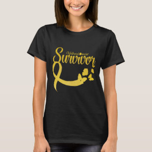 Camiseta Cinta de Superviviente de Cáncer Infantil Mariposa