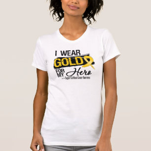 Camiseta Cinta del cáncer de la niñez para mi héroe