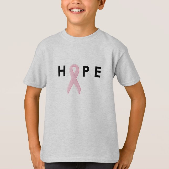 Camiseta Cinta del cáncer de pecho de la esperanza (Anverso)