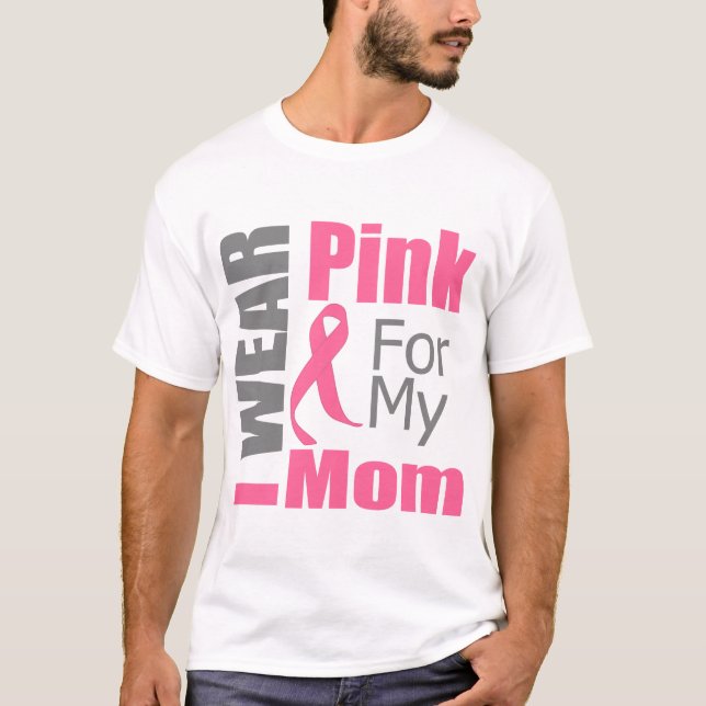 Camiseta Cinta del cáncer de pecho llevo a la mamá rosada (Anverso)