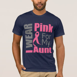 Camiseta Cinta del cáncer de pecho llevo a la tía rosada