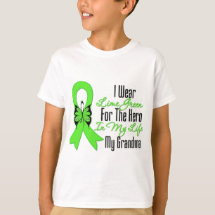 Camiseta Cinta del cáncer del linfoma mi héroe mi abuela