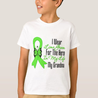 Camiseta Cinta del cáncer del linfoma mi héroe mi abuela