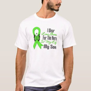Camiseta Cinta del cáncer del linfoma mi héroe mi hijo