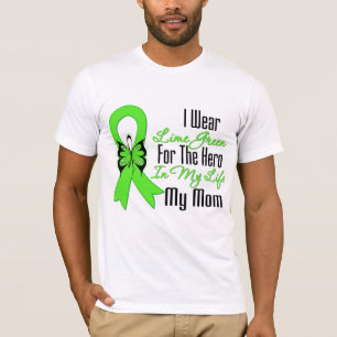 Camiseta Cinta del cáncer del linfoma mi héroe mi mamá