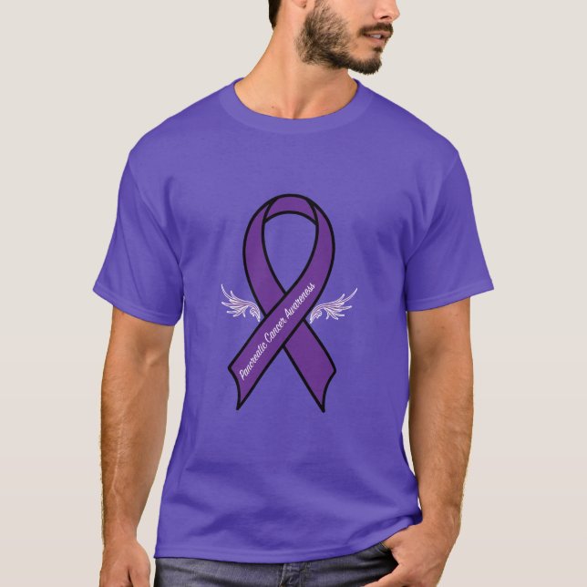 Camiseta Cinta del cáncer pancreático con las alas (Anverso)