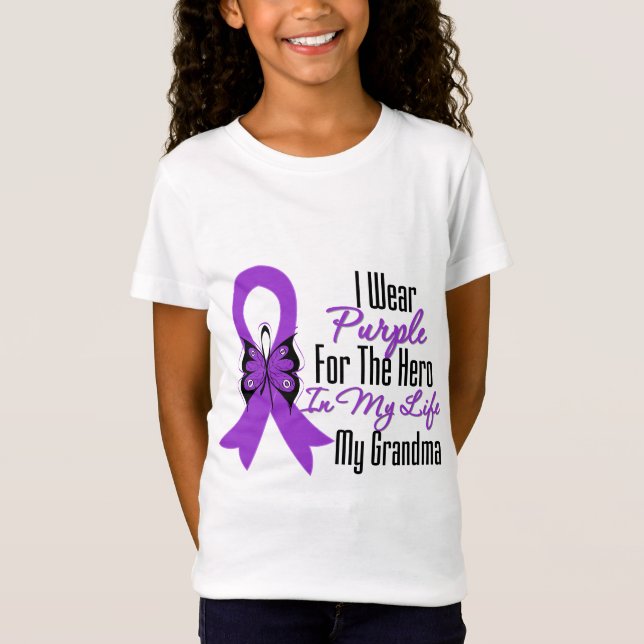 Camiseta Cinta del cáncer pancreático mi héroe mi abuela (Anverso)