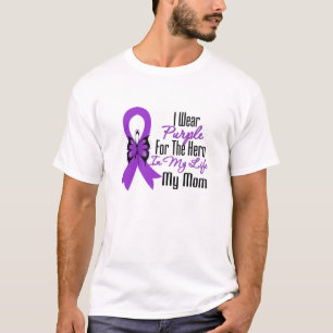 Camiseta Cinta del cáncer pancreático mi héroe mi mamá