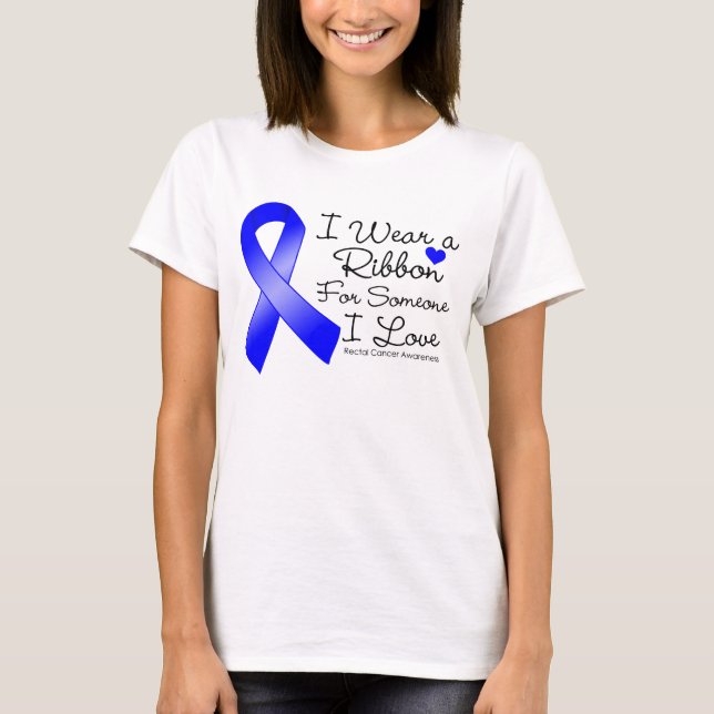 Camiseta Cinta del cáncer rectal alguien amor de I (Anverso)