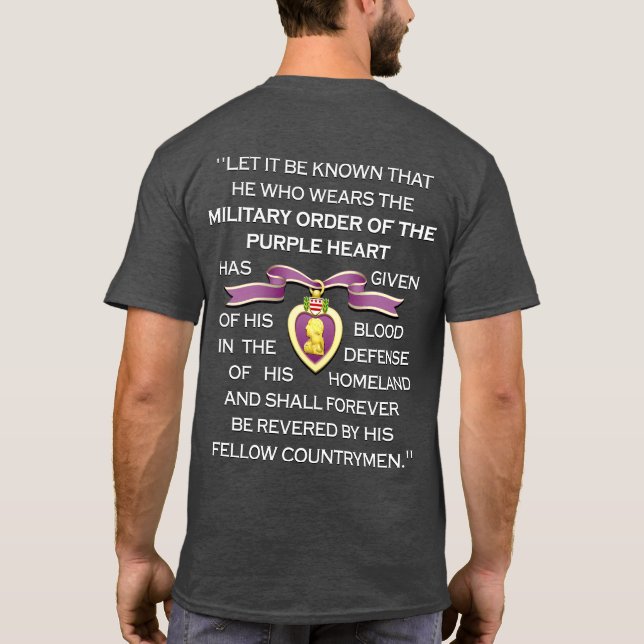 Camiseta Cinta del Corazón Morado personalizable (Reverso)