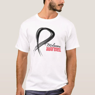 Camiseta Cinta del Grunge de la conciencia del melanoma