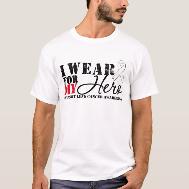 Camiseta Cinta del héroe del cáncer de pulmón (Anverso)