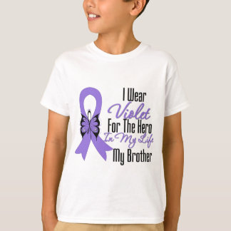 Camiseta Cinta del linfoma de Hodgkins mi héroe mi Brother