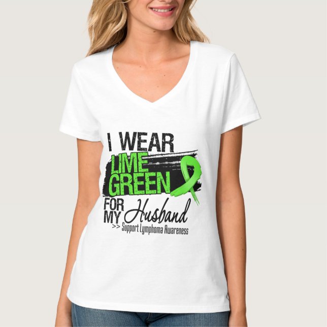 Camiseta Cinta del linfoma para mi marido (Anverso)