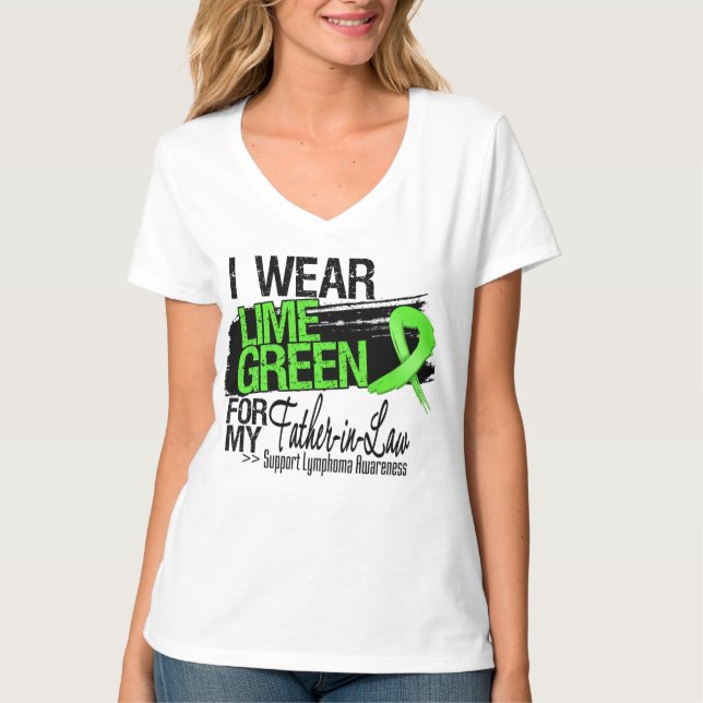 Camiseta Cinta del linfoma para mi suegro (Anverso)