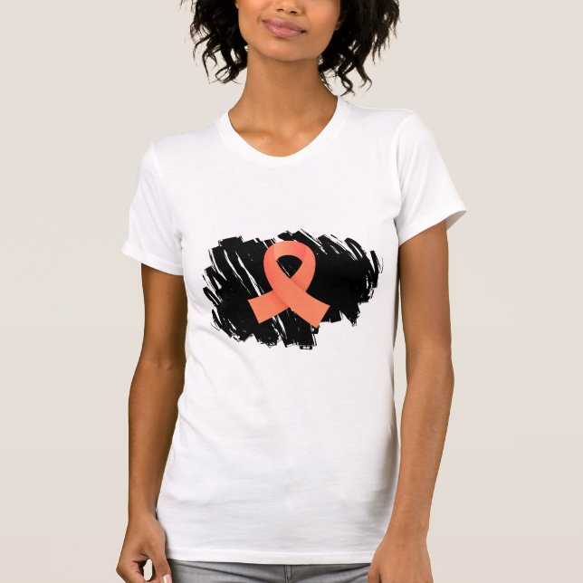 Camiseta Cinta del melocotón del cáncer endometrial con (Anverso)
