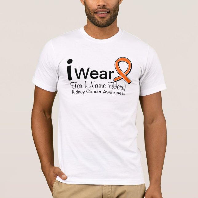 Camiseta Cinta del naranja del cáncer del riñón del (Anverso)