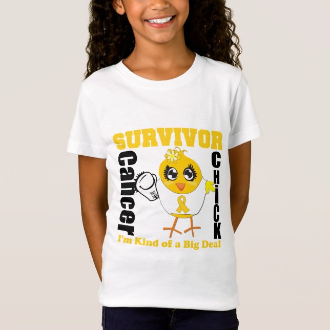 Camiseta Cinta del polluelo del superviviente del cáncer de (Anverso)