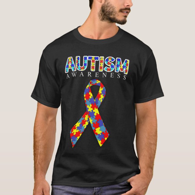 Camiseta Cinta del rompecabezas de la conciencia del (Anverso)