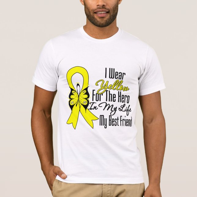 Camiseta Cinta del sarcoma mi héroe mi mejor amigo (Anverso)