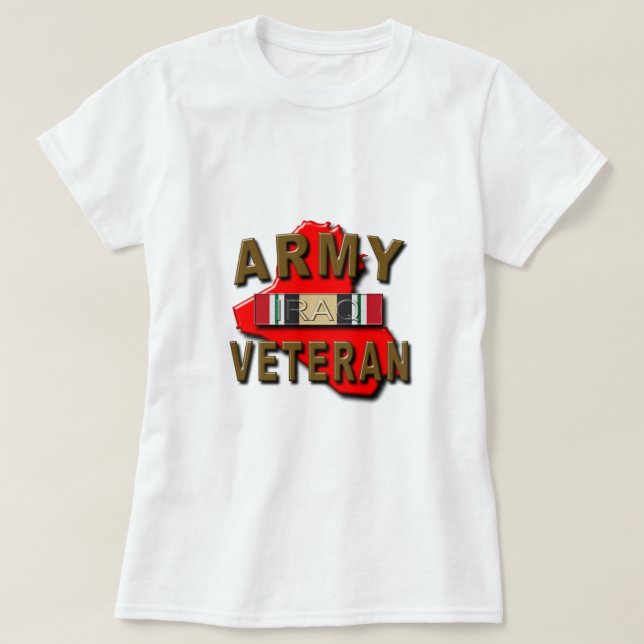 Camiseta Cinta del servicio del veterano de Iraq, EJÉRCITO (Diseño del anverso)
