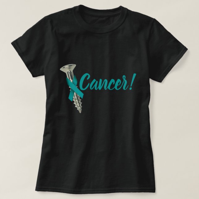 Camiseta Cinta del trullo del cáncer de cuello del útero (Diseño del anverso)