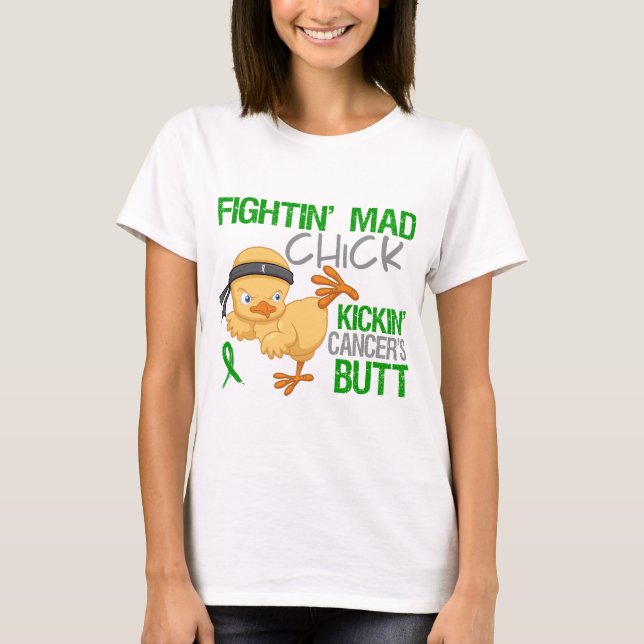 Camiseta Cinta del verde del cáncer del riñón del polluelo (Anverso)