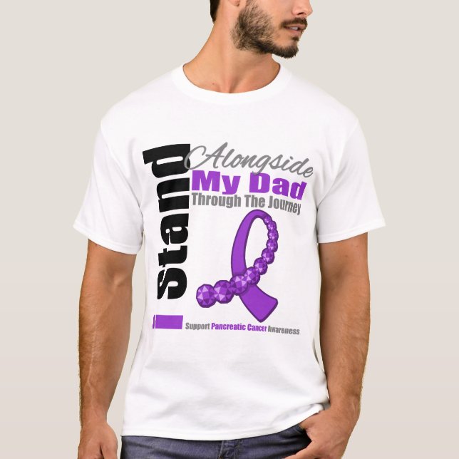 Camiseta Cinta del viaje para el cáncer pancreático (papá) (Anverso)